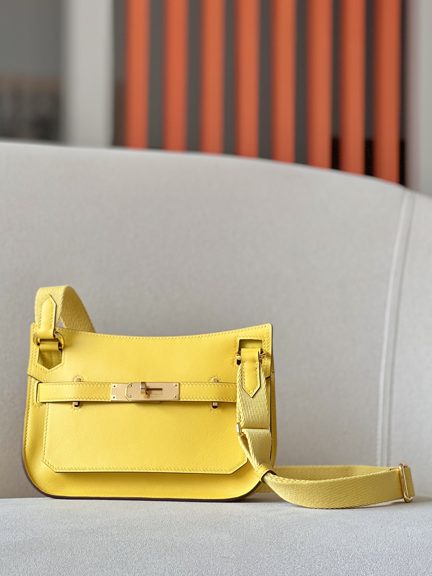 Hermes Jypsiere Mini Shoulder Bag In Yellow Swift Leather